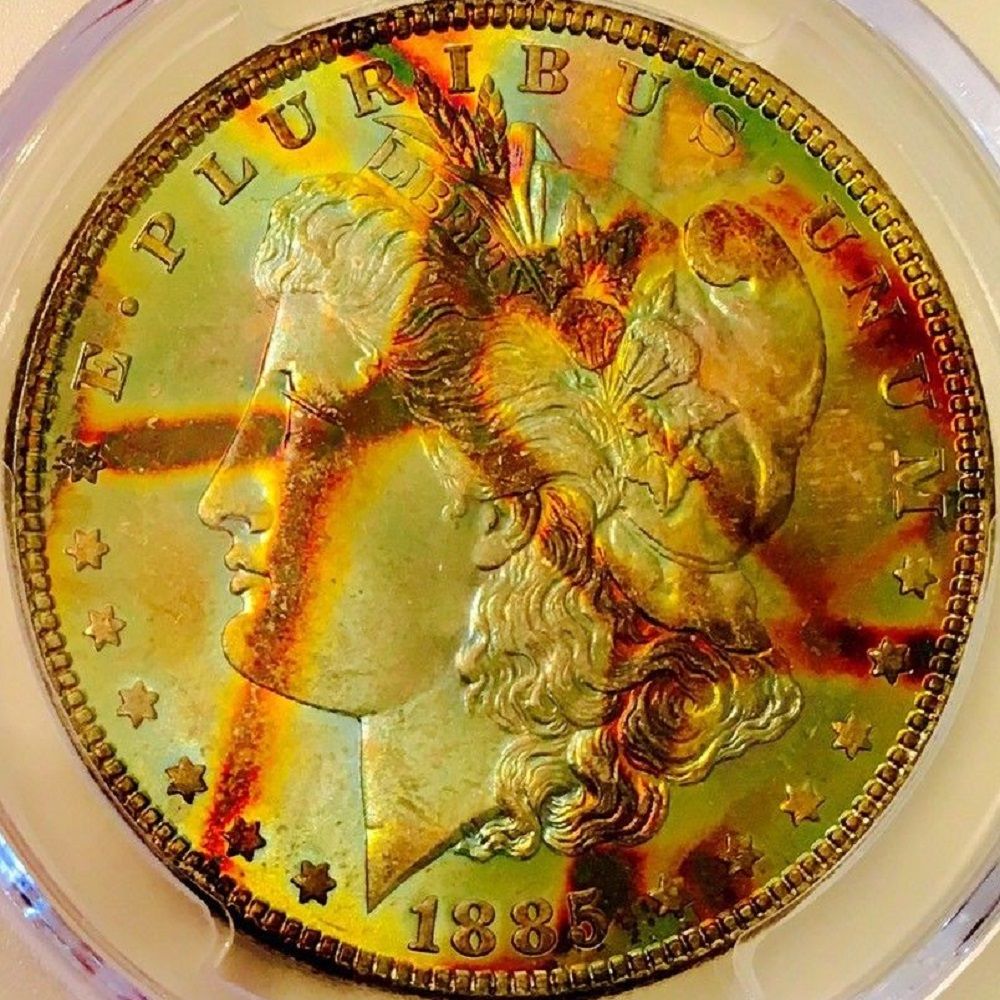 1896-And-1885-Toned-Morgan-Silver-Dollars